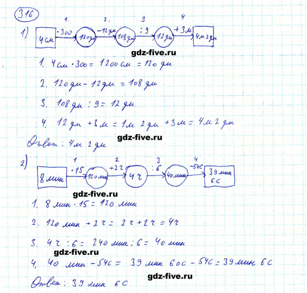 ГДЗ по математике 5 класс Мерзляк задание №316