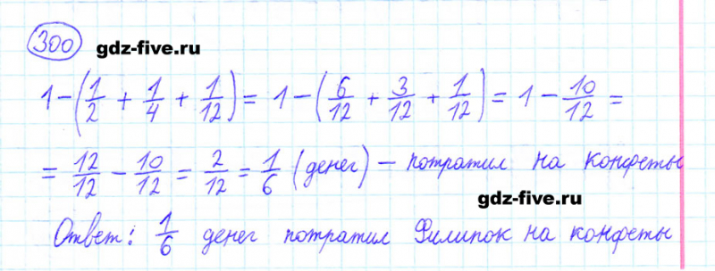 ГДЗ по математике 6 класс Мерзляк задание №300